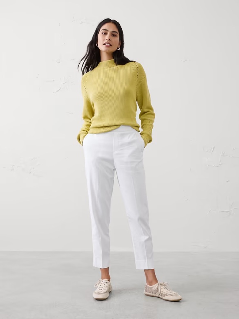 TAPERED HIGH-RISE LINEN-BLEND PANT